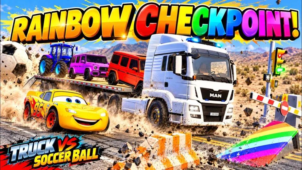Flatbed Truck McQueen Transportation with Giant Pothole delivers realistic vehicle physics and intense crash scenarios in BeamNG Drive
